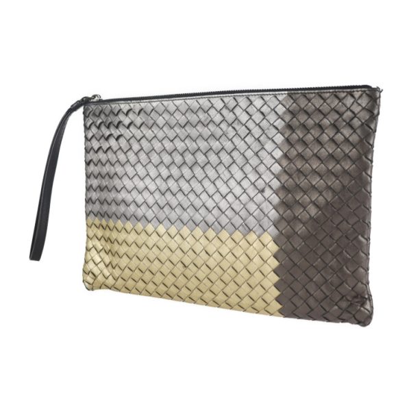 2127053007479 3 Bottega Veneta Clutch Leather Silver Pouch Bag