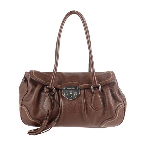 2127053007484 1 Prada Leather Handbag Bruciato