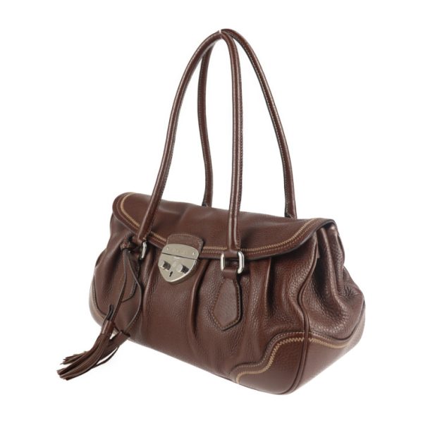 2127053007484 2 Prada Leather Handbag Bruciato