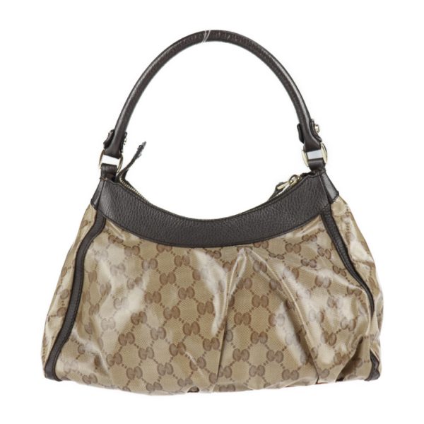 2127103002292 3 GUCCI Abbey GG Crystal Handbag Leather Coated Canvas Beige Brown