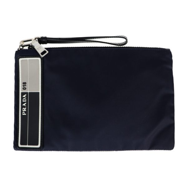 2128013007558 1 Prada Nylon Clutch Bag Navy