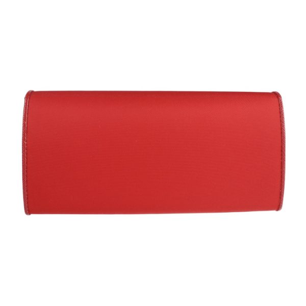 2128013007594 3 Prada Nylon Leather Long Wallet Red