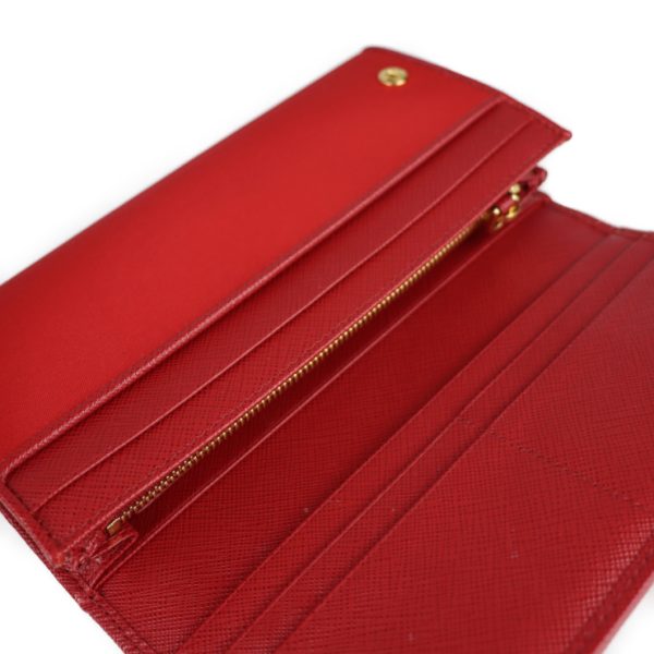 2128013007594 4 Prada Nylon Leather Long Wallet Red