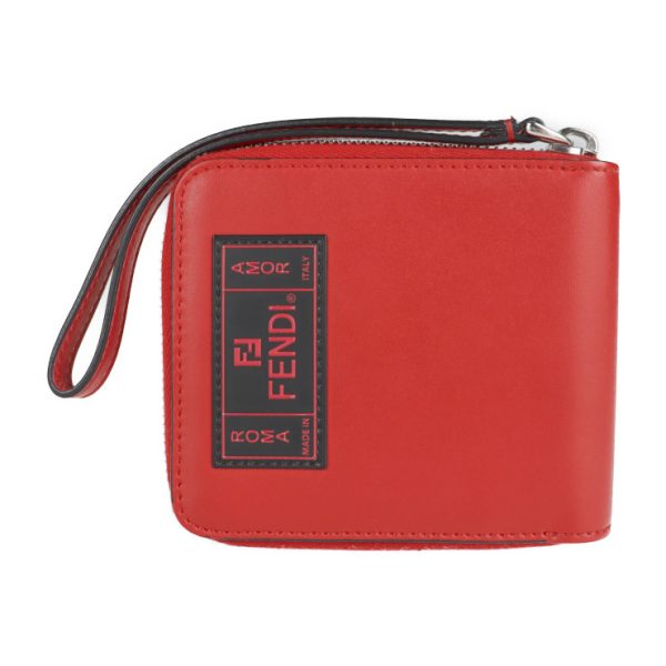 2128013007596 3 Fendi Bifold Leather Wallet Red Graffiti