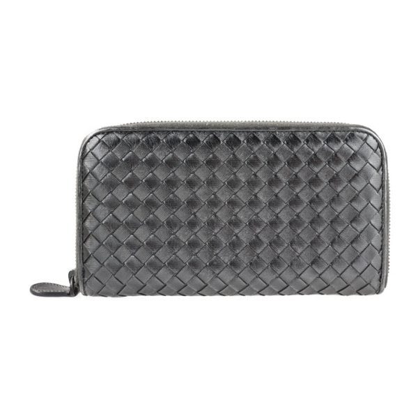 2128013007599 1 Bottega Veneta Intrecciato Long Wallet Leather Silver