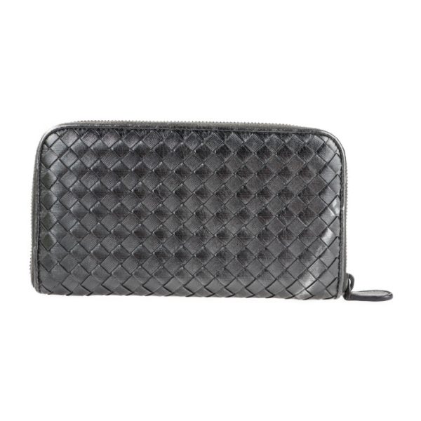 2128013007599 3 Bottega Veneta Intrecciato Long Wallet Leather Silver