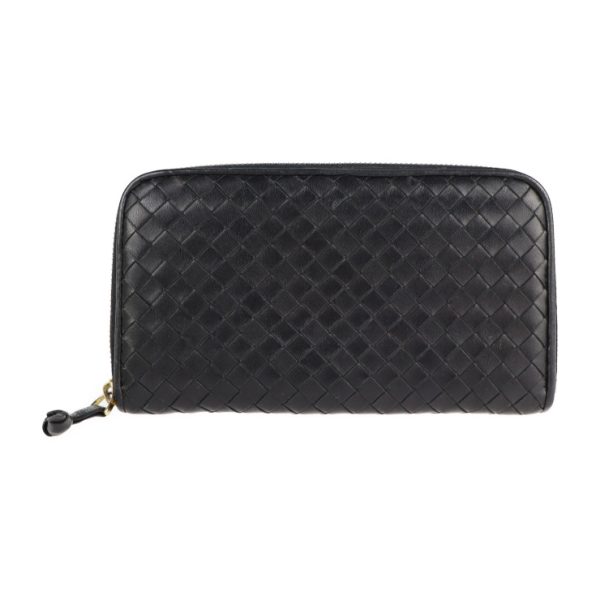 2128013007600 1 Bottega Veneta Intrecciato Long Wallet Leather Black