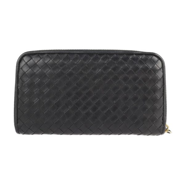 2128013007600 3 Bottega Veneta Intrecciato Long Wallet Leather Black