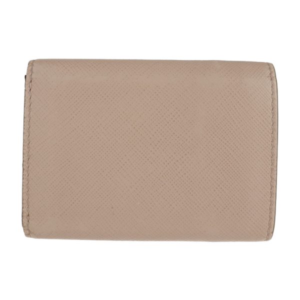 2128021001034 3 Prada Saffiano Leather Tri fold Wallet Beige