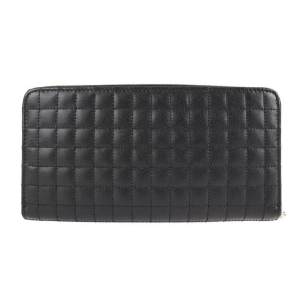 2128073002394 3 Celine Large Zip Leather Long Wallet Black Quilting