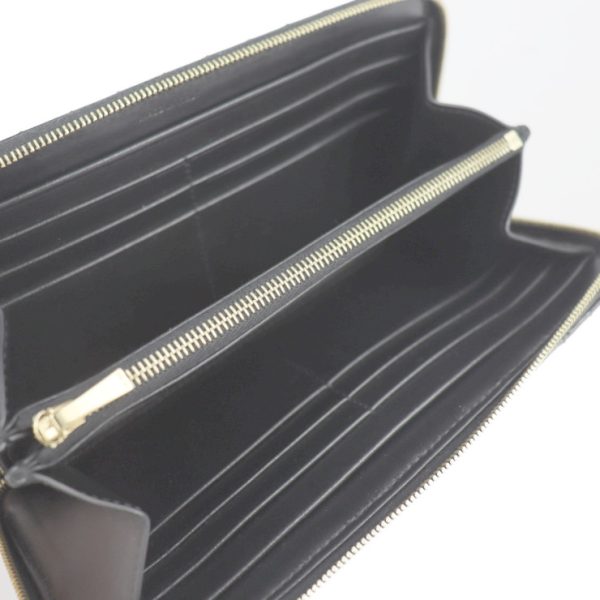 2128073002394 4 Celine Large Zip Leather Long Wallet Black Quilting