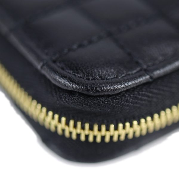 2128073002394 6 Celine Large Zip Leather Long Wallet Black Quilting