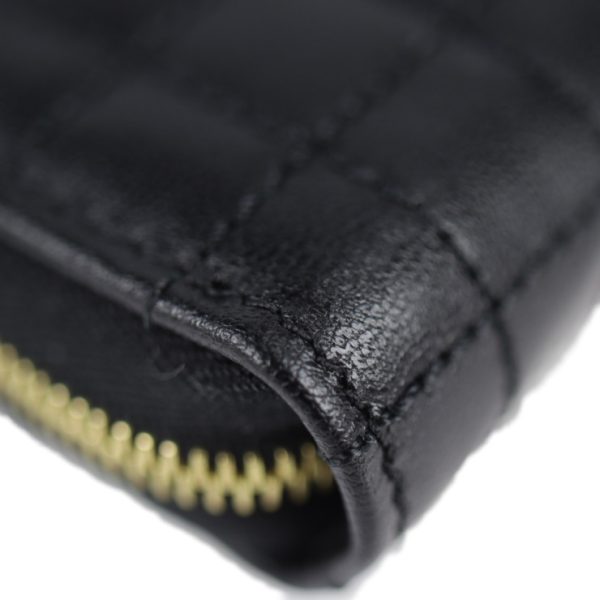 2128073002394 7 Celine Large Zip Leather Long Wallet Black Quilting