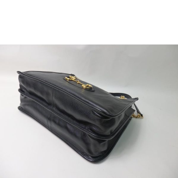 21281 3 Gucci 1955 Horsebit Leather Gold Hardware Black