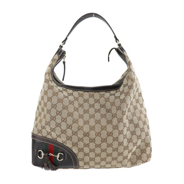 2128103007313 1 GUCCI Sherry Line Shoulder Bag GG Canvas Beige Brown