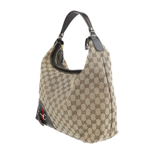 2128103007313 2 GUCCI Sherry Line Shoulder Bag GG Canvas Beige Brown