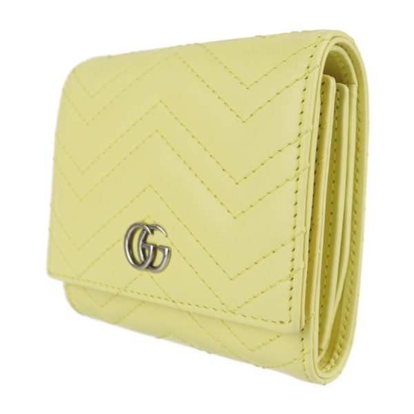 2128103007350 2 GUCCI GG Marmont Bifold Wallet Leather Pastel Yellow