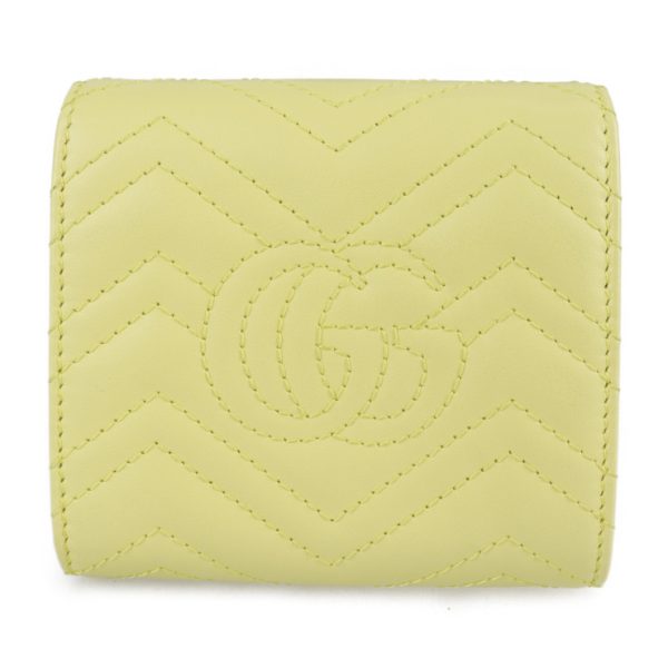 2128103007350 3 GUCCI GG Marmont Bifold Wallet Leather Pastel Yellow