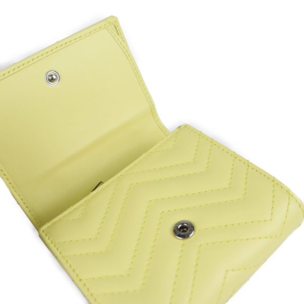 2128103007350 4 GUCCI GG Marmont Bifold Wallet Leather Pastel Yellow