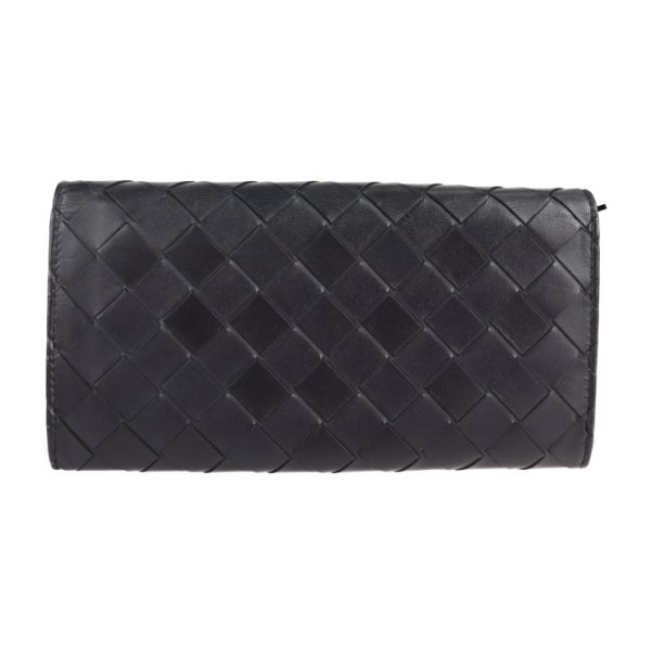 2128113008396 3 Bottega Veneta Continental Intrecciato Spazzolato Leather Wallet Black