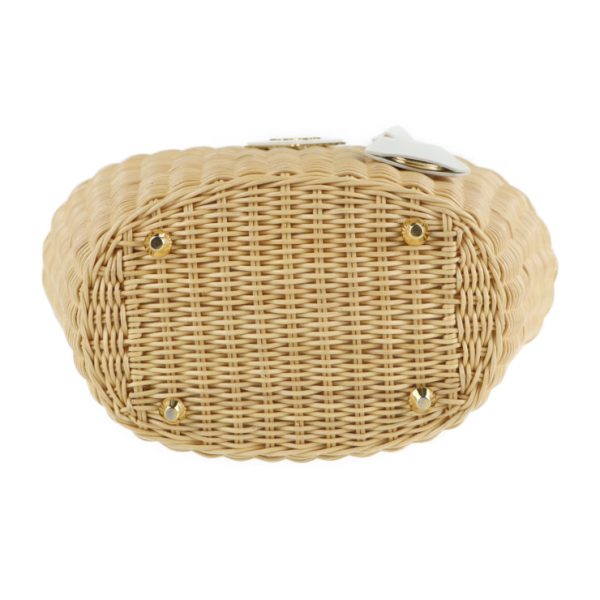 2129043007596 4 Prada Rattan Canvas Wicker Basket Bag