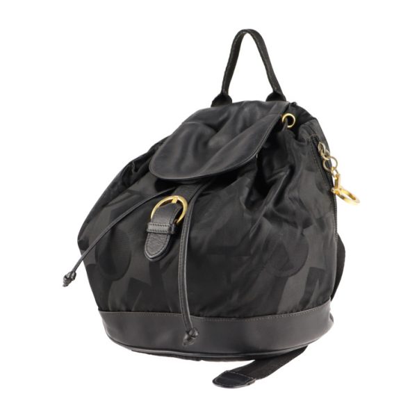 2129043007622 2 Salvatore Ferragamo Nylon Leather Backpack Black