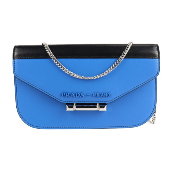 2129073007461 1 Prada Civil City Calf Leather Clutch Bag Blue Black