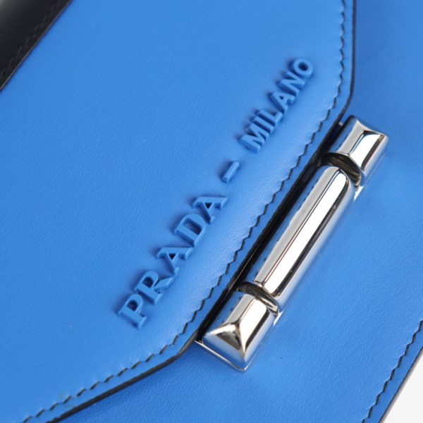 2129073007461 8 Prada Civil City Calf Leather Clutch Bag Blue Black