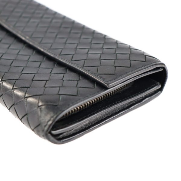 2129073007476 4 Bottega Veneta Intrecciato Leather Long Wallet Black