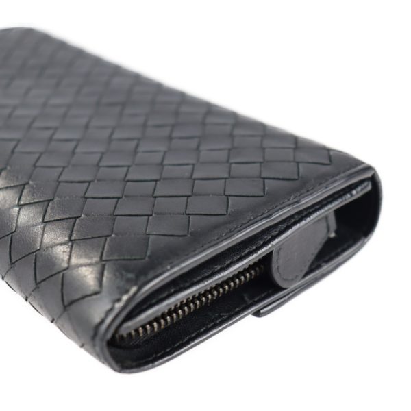 2129073007476 5 Bottega Veneta Intrecciato Leather Long Wallet Black