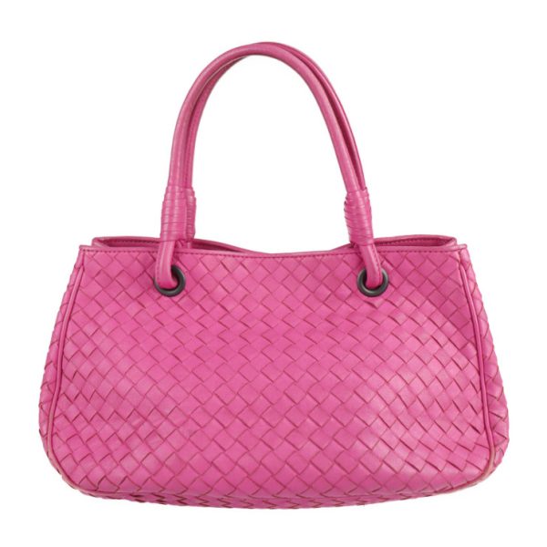 2129123002342 1 Bottega Veneta Intrecciato Leather Satchel Pink