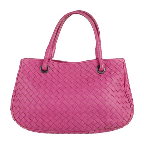 2129123002342 3 Bottega Veneta Intrecciato Leather Satchel Pink