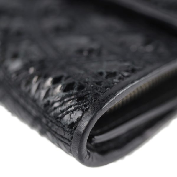 2130043001649 7 Bottega Veneta Long Python Wallet Black