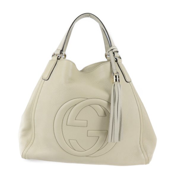 2130093007510 1 GUCCI Soho Cellarius Interlocking G Tote Bag Leather Ivory