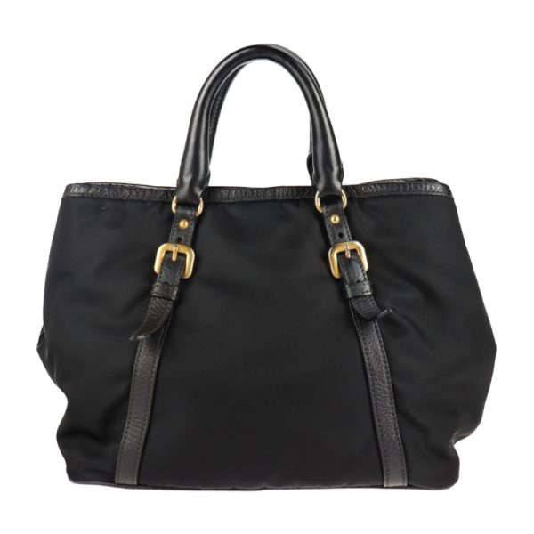 2130093007511 3 Prada Nylon Leather Tote Bag Black