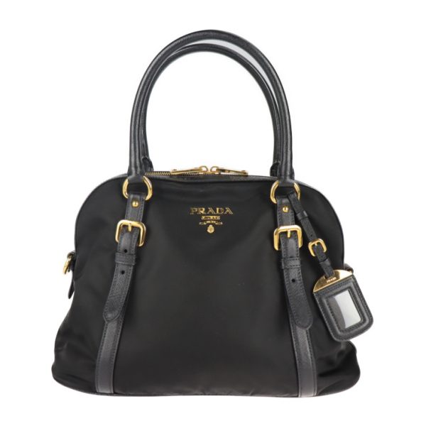 2130093007514 1 Prada Nylon Leather Shoulder Bag Black