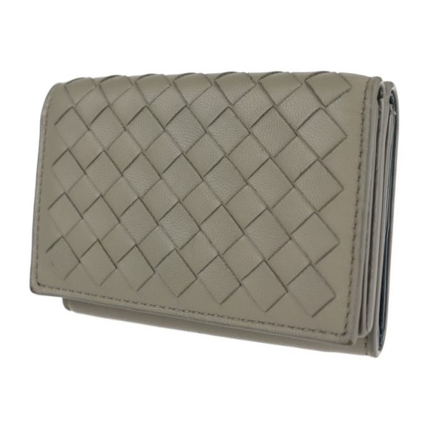 2130093007515 2 Bottega Veneta Intrecciato Leather Wallet Gray