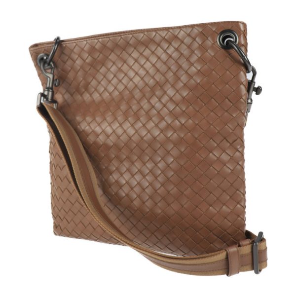 2130093007530 2 Bottega Veneta Intrecciato Leather Crossbody Bag Brown