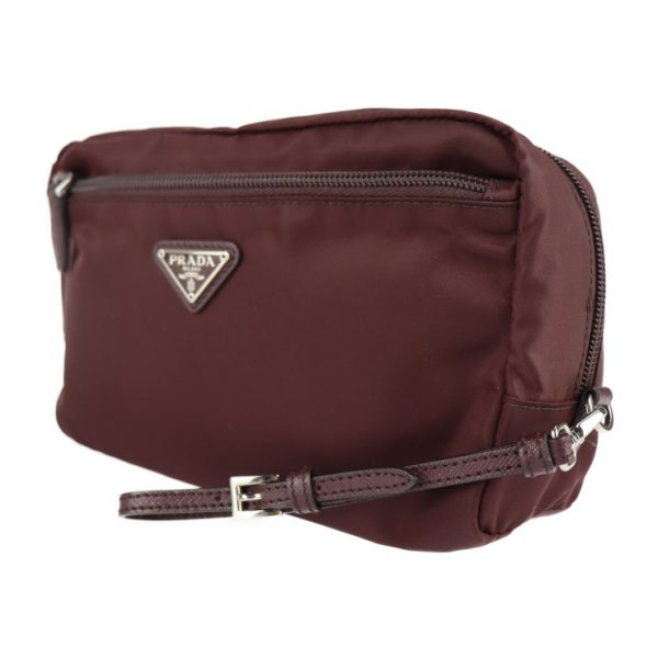 2130103001381 2 Prada Nylon Wristlet Bordeaux