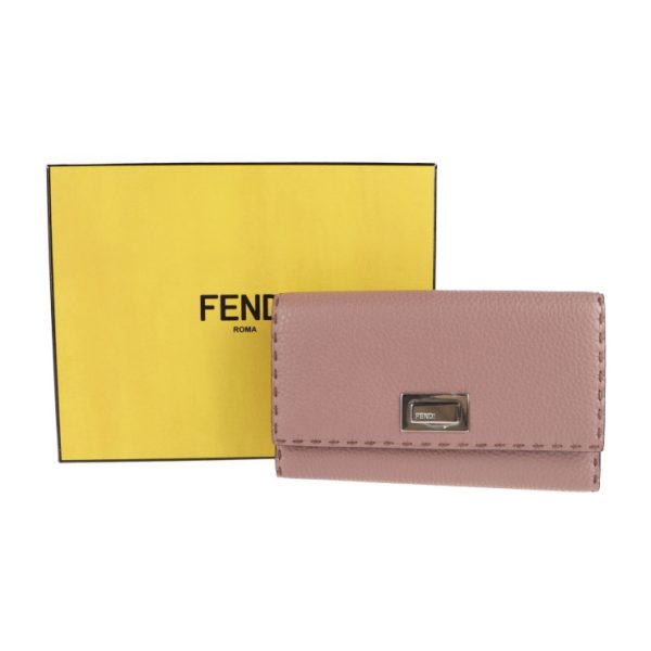 2131033002708 9 Fendi Selleria Leather Long Wallet English Rose