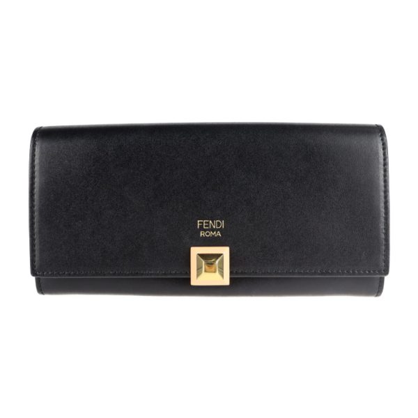 2131033002721 1 Fendi Leather Long Wallet Black Studded