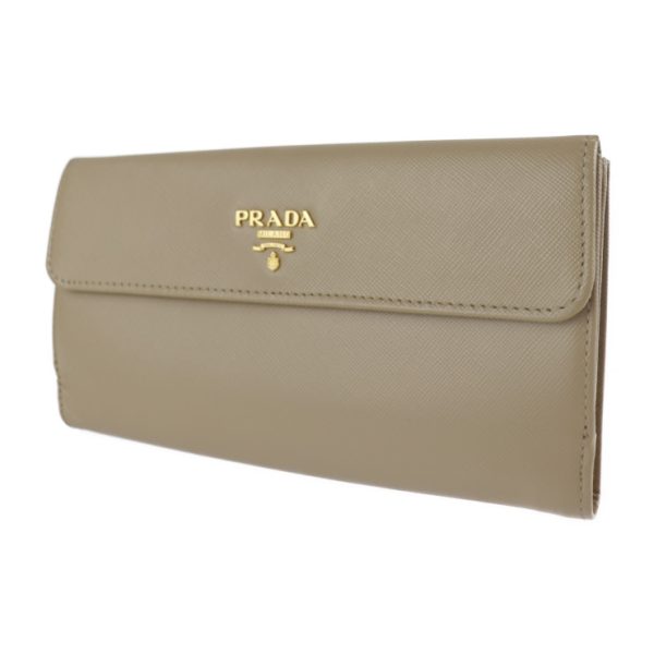 2131053008529 2 Prada Saffiano Leather Bifold Wallet Beige