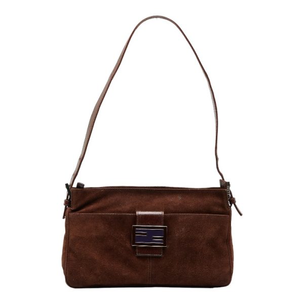 214 15414 1 Fendi Mamma Bucket Leather One Shoulder Bag Brown