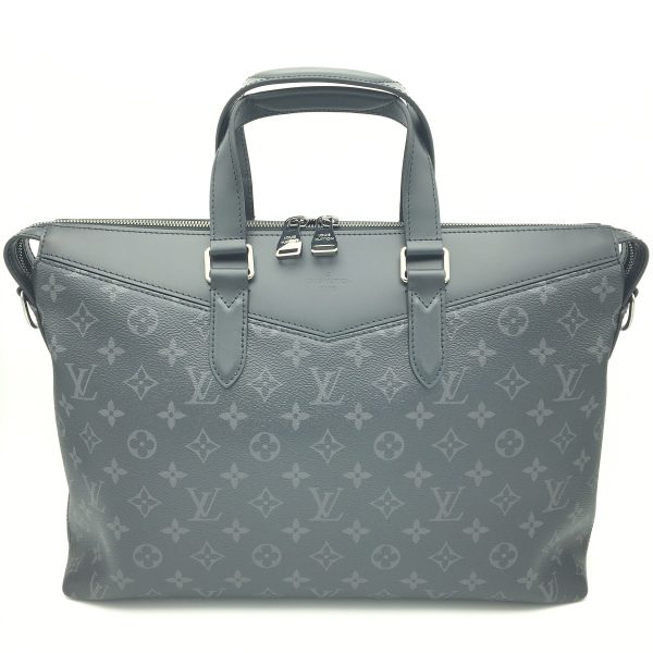 2175700026952 00 Louis Vuitton Monogram Eclipse Explorer Business Bag Black Silver