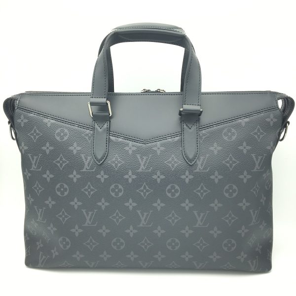 2175700026952 01 Louis Vuitton Monogram Eclipse Explorer Business Bag Black Silver