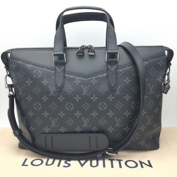 2175700026952 09 Louis Vuitton Monogram Eclipse Explorer Business Bag Black Silver