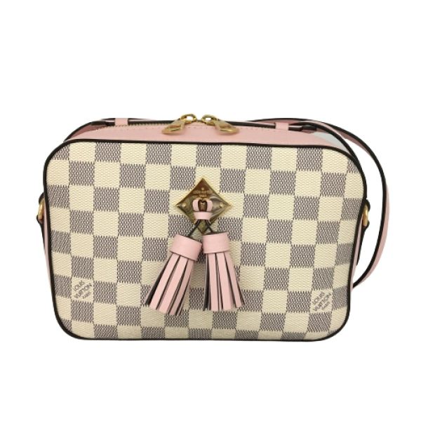 2175900106058 00 Louis Vuitton Saintonge Damier Azur Shoulder Bag White Eau De Rose