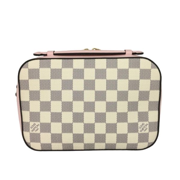 2175900106058 02 Louis Vuitton Saintonge Damier Azur Shoulder Bag White Eau De Rose