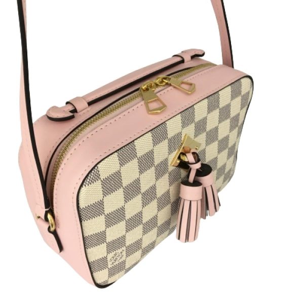 2175900106058 06 Louis Vuitton Saintonge Damier Azur Shoulder Bag White Eau De Rose