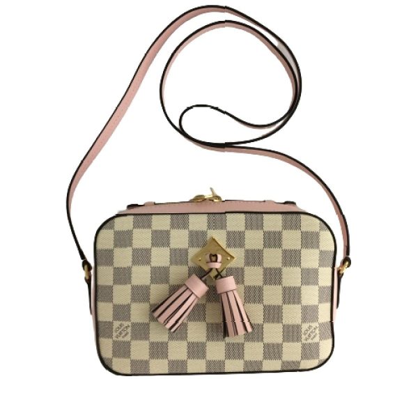 2175900106058 07 Louis Vuitton Saintonge Damier Azur Shoulder Bag White Eau De Rose